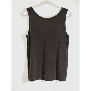 Chicos Travelers Chocolate Brown Slinky Knit Tank Top Size 2 US 12/14 Minimalist